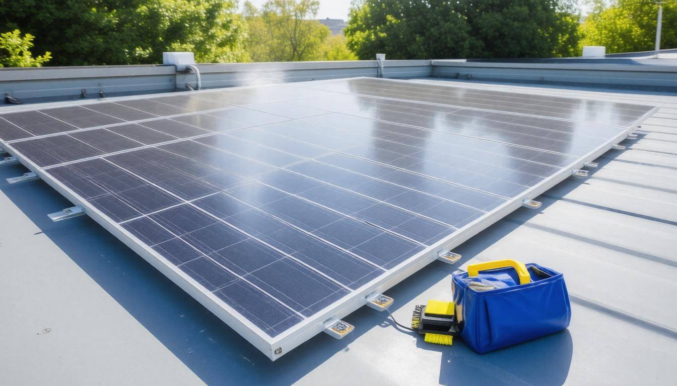 Shiny solar panels outdoors